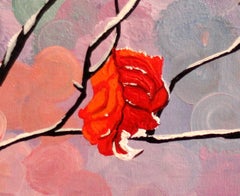 Winter Flower, Original Contemporary Acrylic Still Life Painting on Canvas