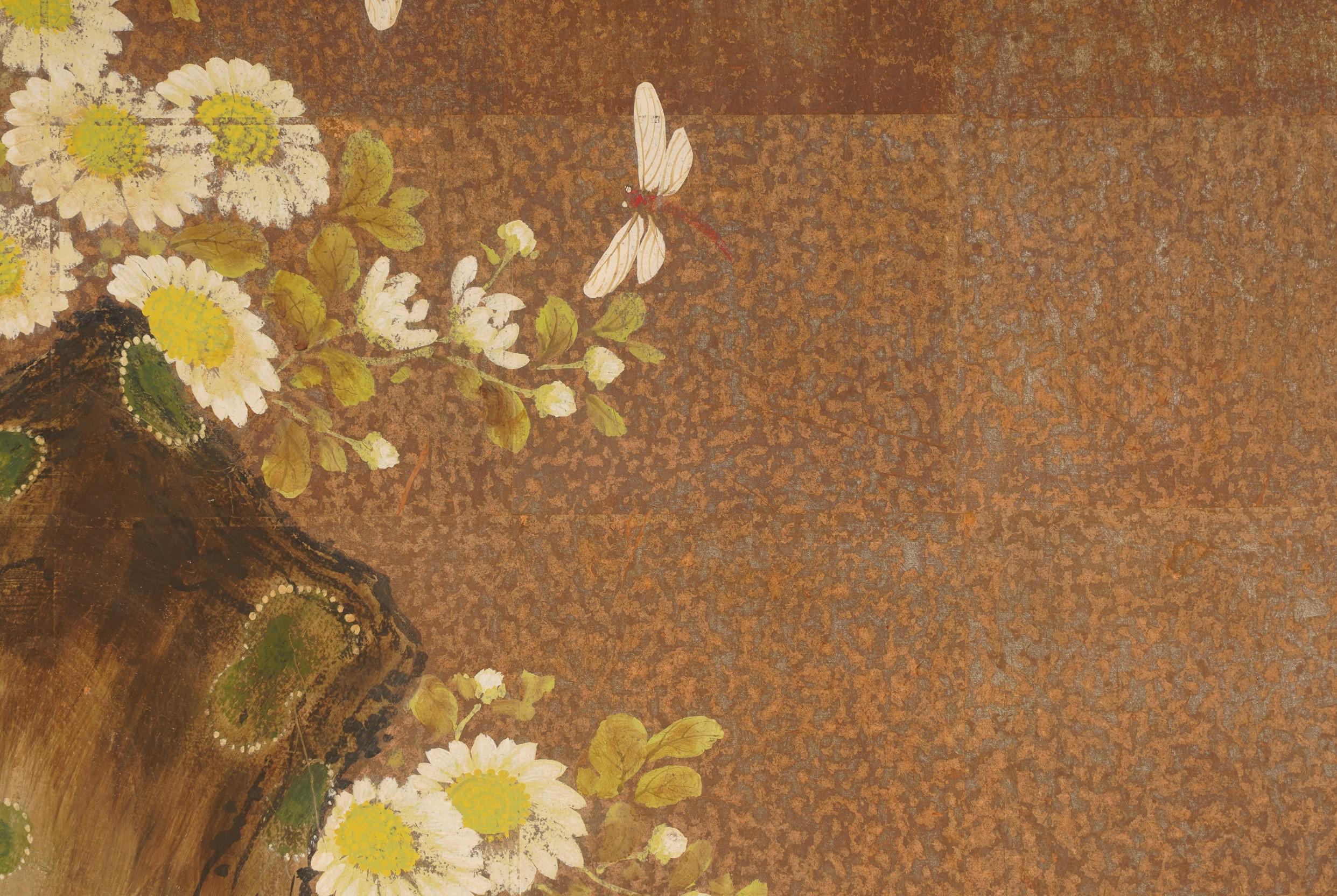 Robert Crowder Signed Japanese Asian Single-Panel Byobu Screen Nihonga Painting 5