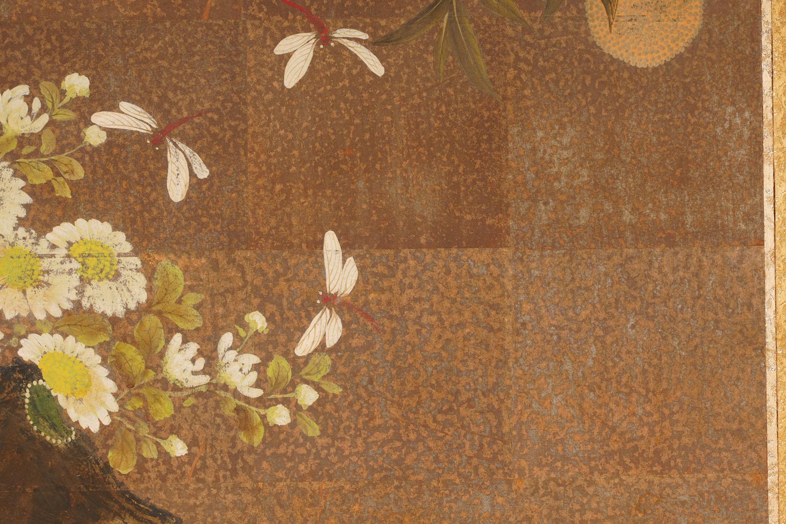 Robert Crowder Signed Japanese Asian Single-Panel Byobu Screen Nihonga Painting 6