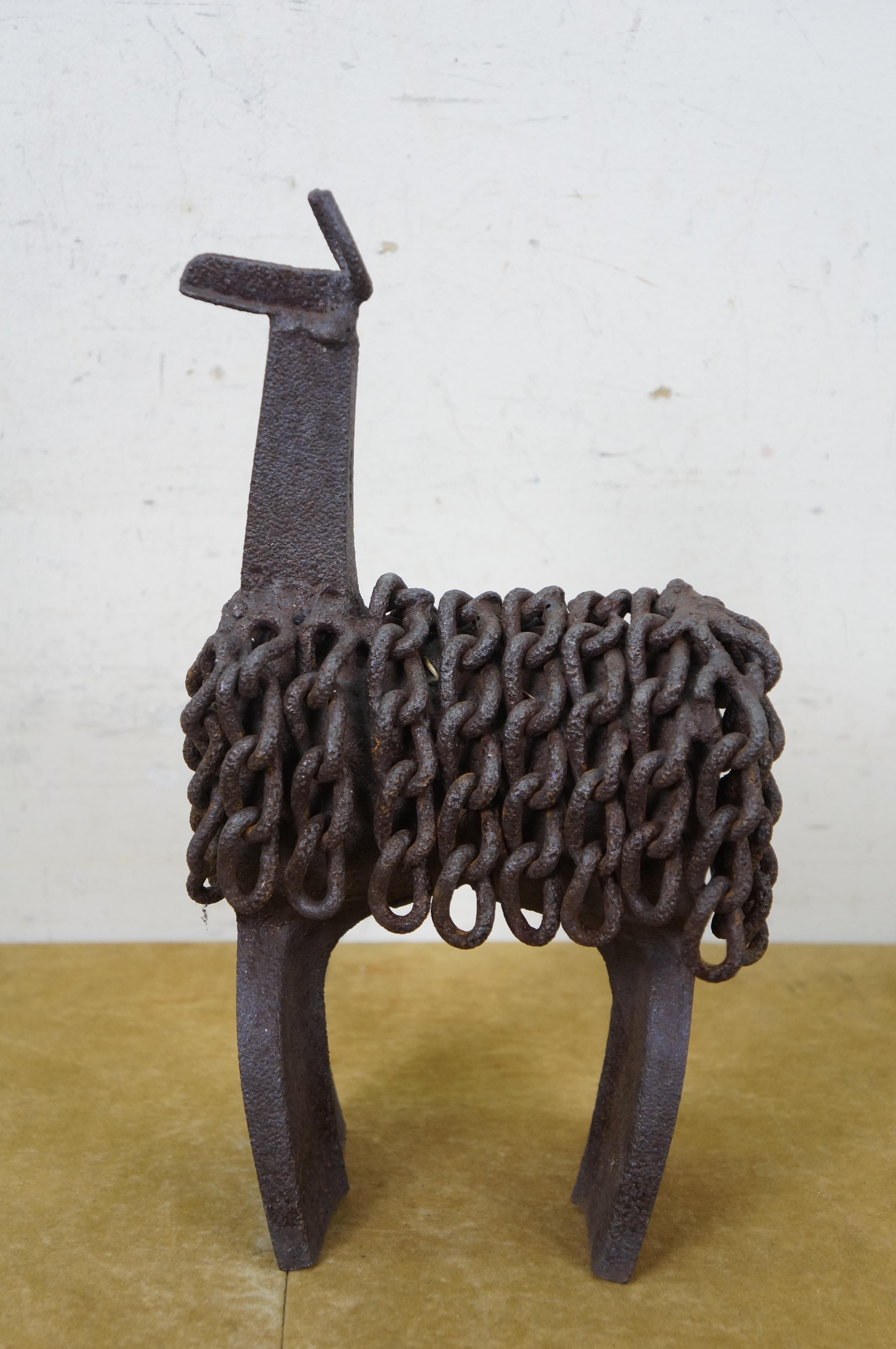 Robert Cumpston Industrial Iron Modern Art Llama Sculpture Statue 12