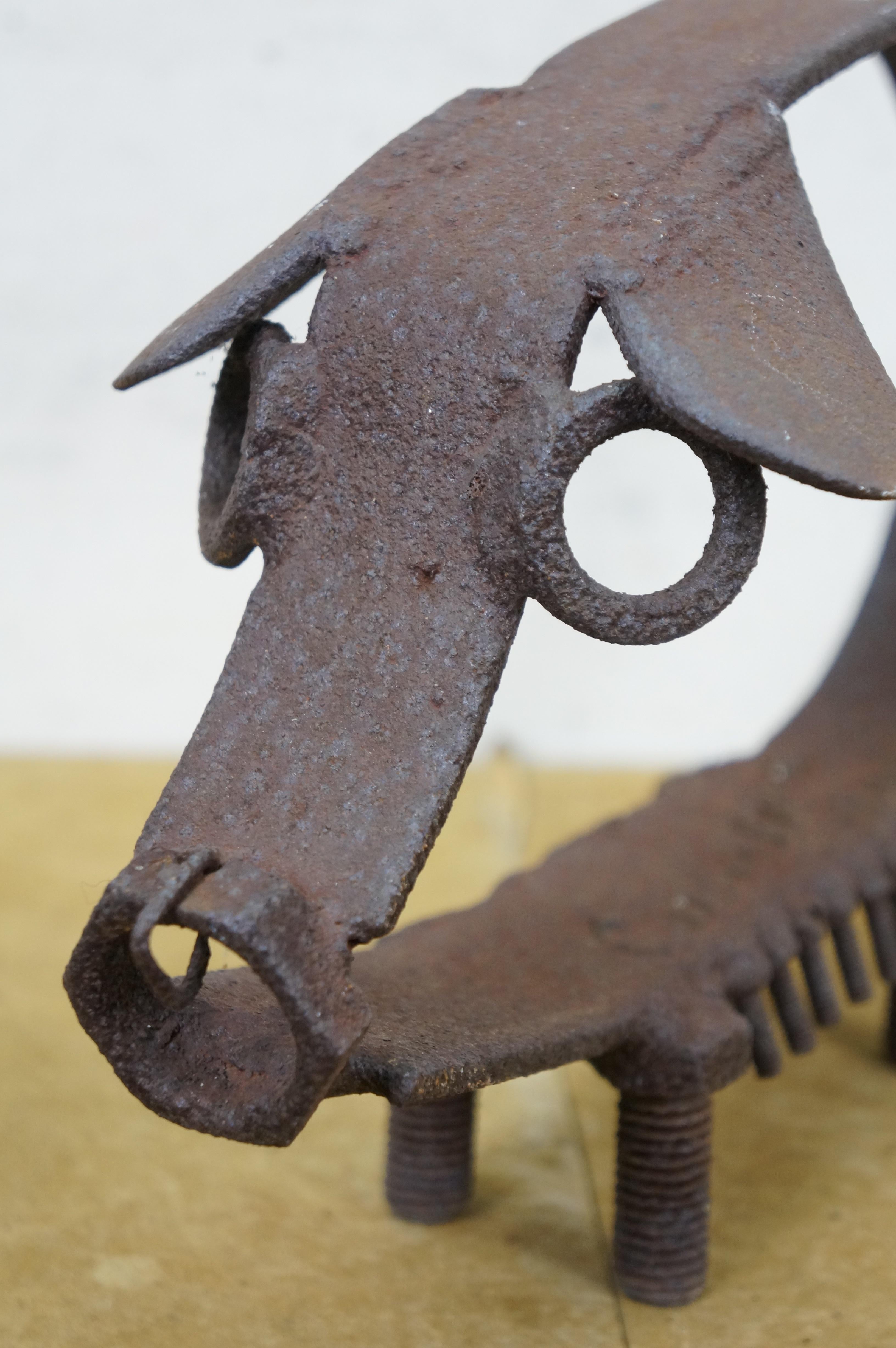 Robert Cumpston Industrial Iron Modern Art Pig Hog Sculpture Figurine Statue 12