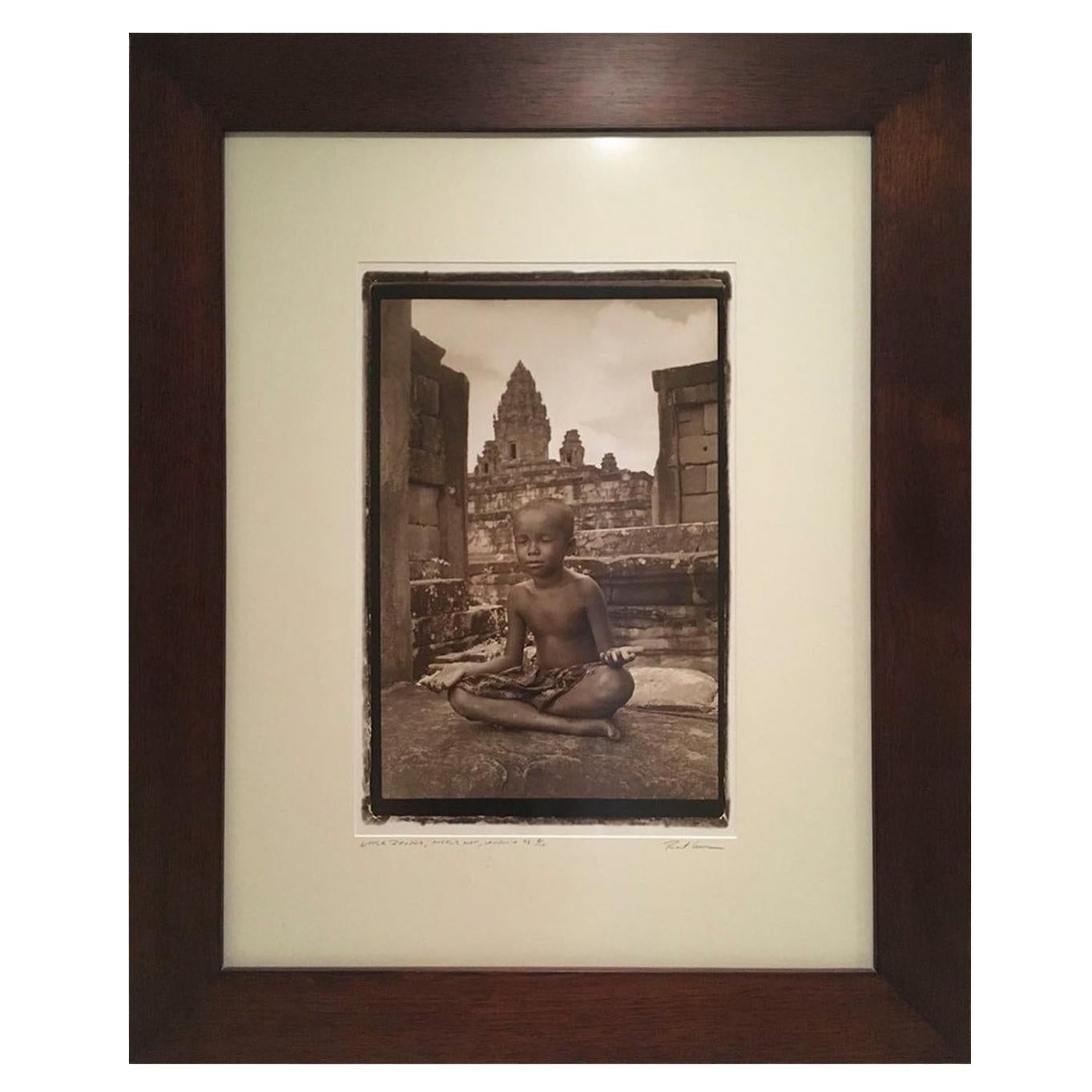 Framed Little Buddha sepia phothograh, Archival Pigment Print - Photograph by Robert Curran