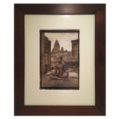 Framed Little Buddha sepia phothograh, Archival Pigment Print