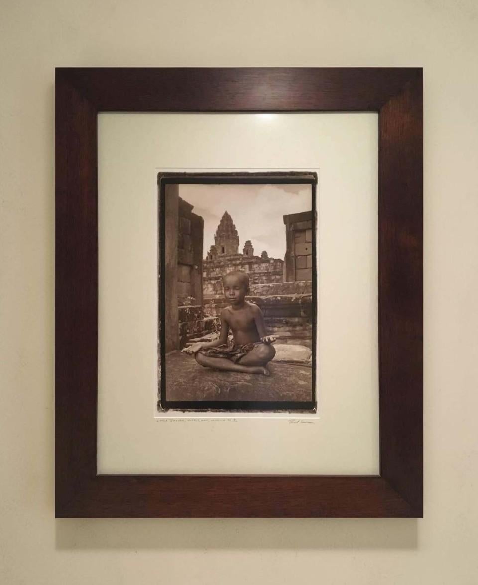 Robert Curran Figurative Photograph - Framed Little Buddha sepia phothograh, Archival Pigment Print