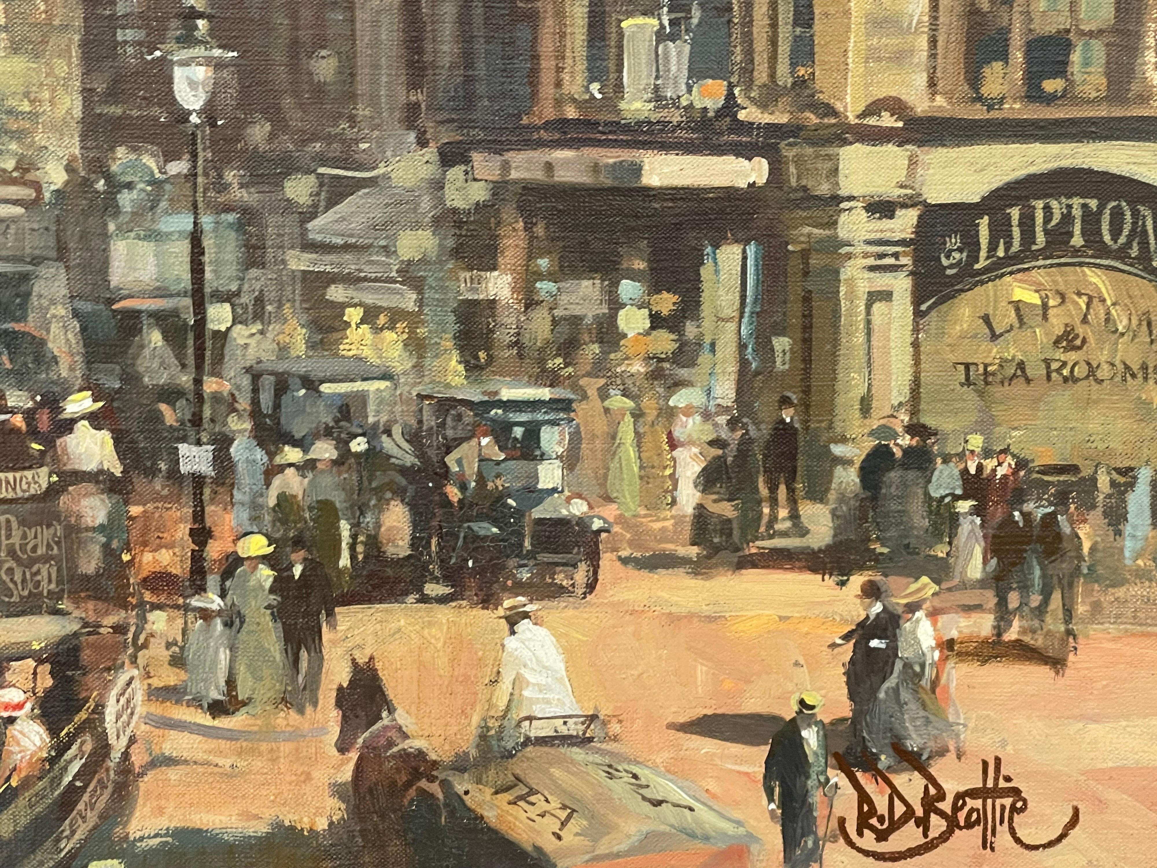 Peinture à l'huile de High Holborn London en 1910 par l'artiste irlandais impressionniste moderne en vente 5