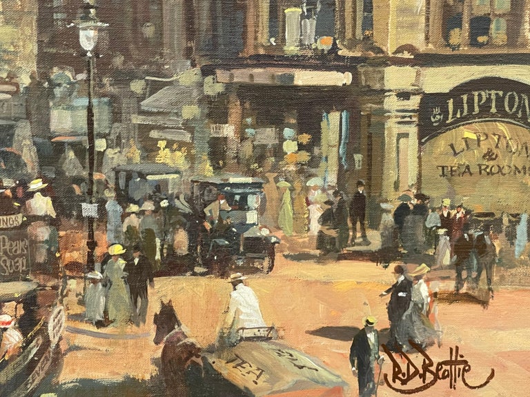 Oil Painting of High Holborn London in 1910 by Modern Impressionist Irish Artist For Sale 7