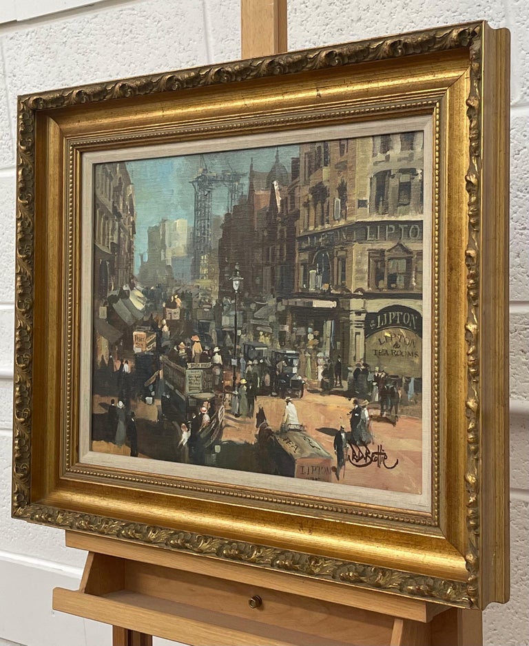 Oil Painting of High Holborn London in 1910 by Modern Impressionist Irish Artist For Sale 1