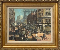 Oil Painting of High Holborn London in 1910 by Modern Impressionist Irish Artist
