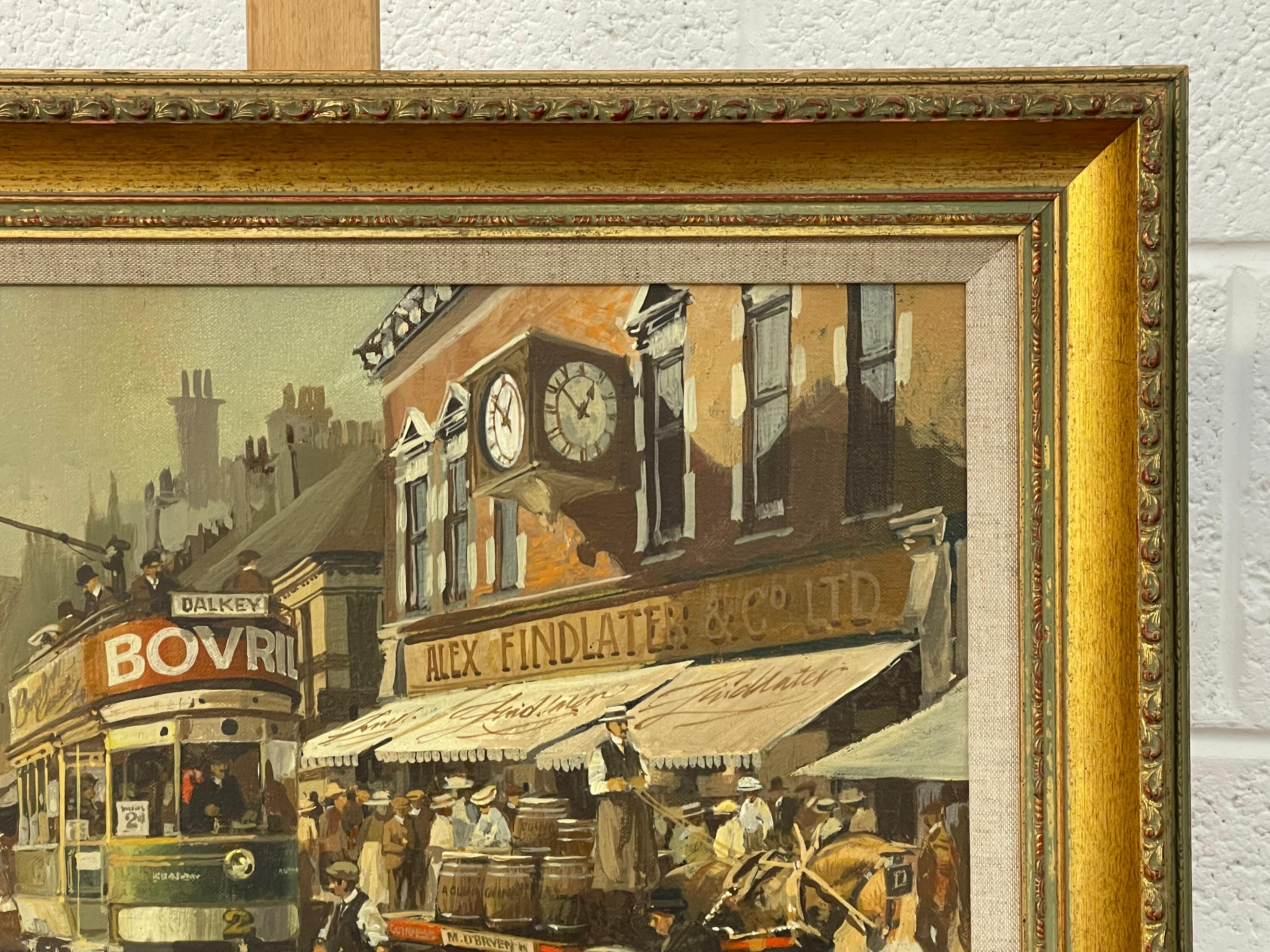 Peinture à l'huile de Kingstown Dublin en 1910 par l'artiste impressionniste irlandais moderne en vente 7