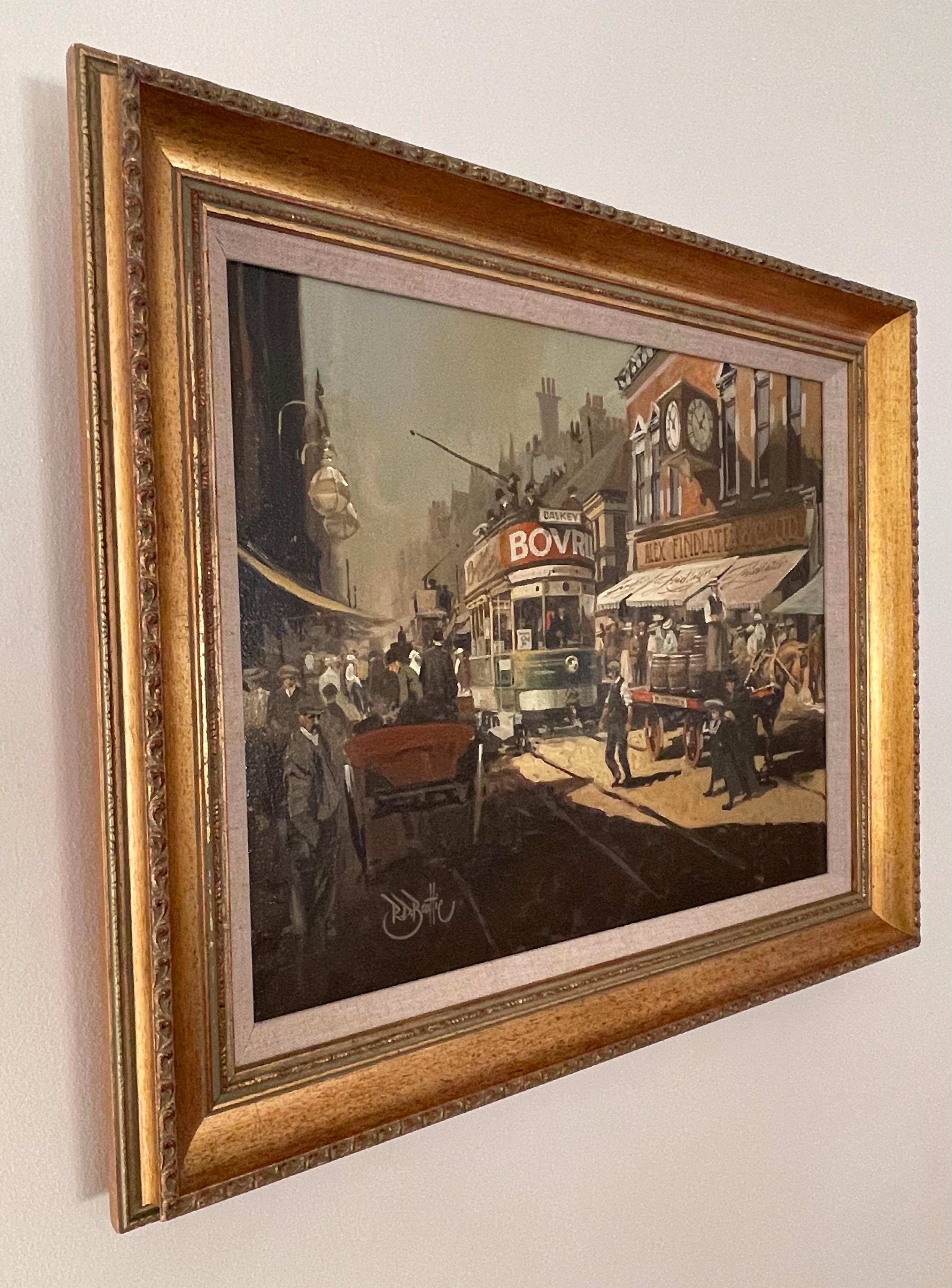 Peinture à l'huile de Kingstown Dublin en 1910 par l'artiste impressionniste irlandais moderne - Impressionnisme Painting par Robert D Beattie