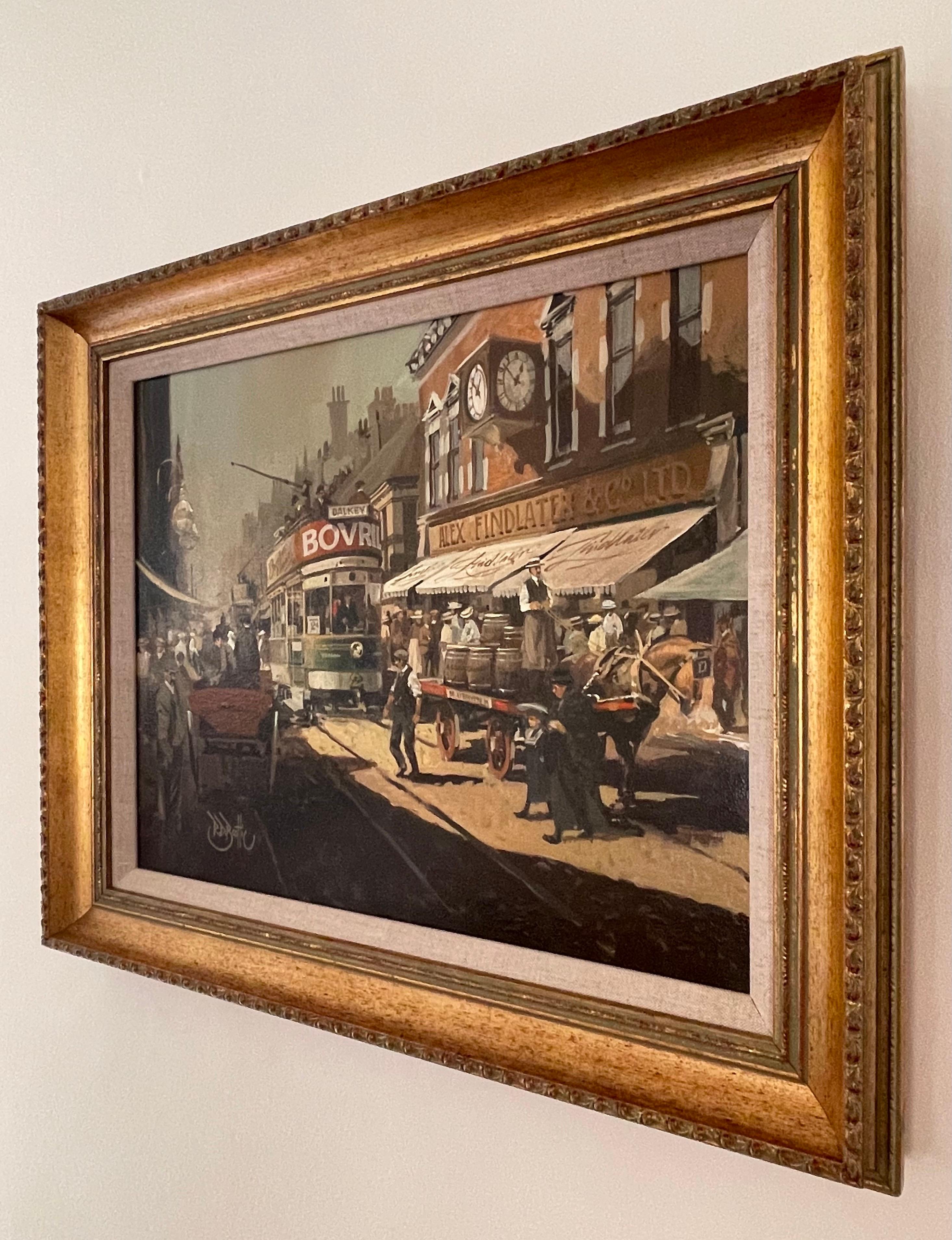 Une peinture à l'huile originale de George's Street Kingstown en 1910 par l'artiste irlandais impressionniste moderne, Robert D. Beattie (1900-1979). Le tableau illustre un moment historique à Dublin au début du 20e siècle. 

L'œuvre d'art mesure 20