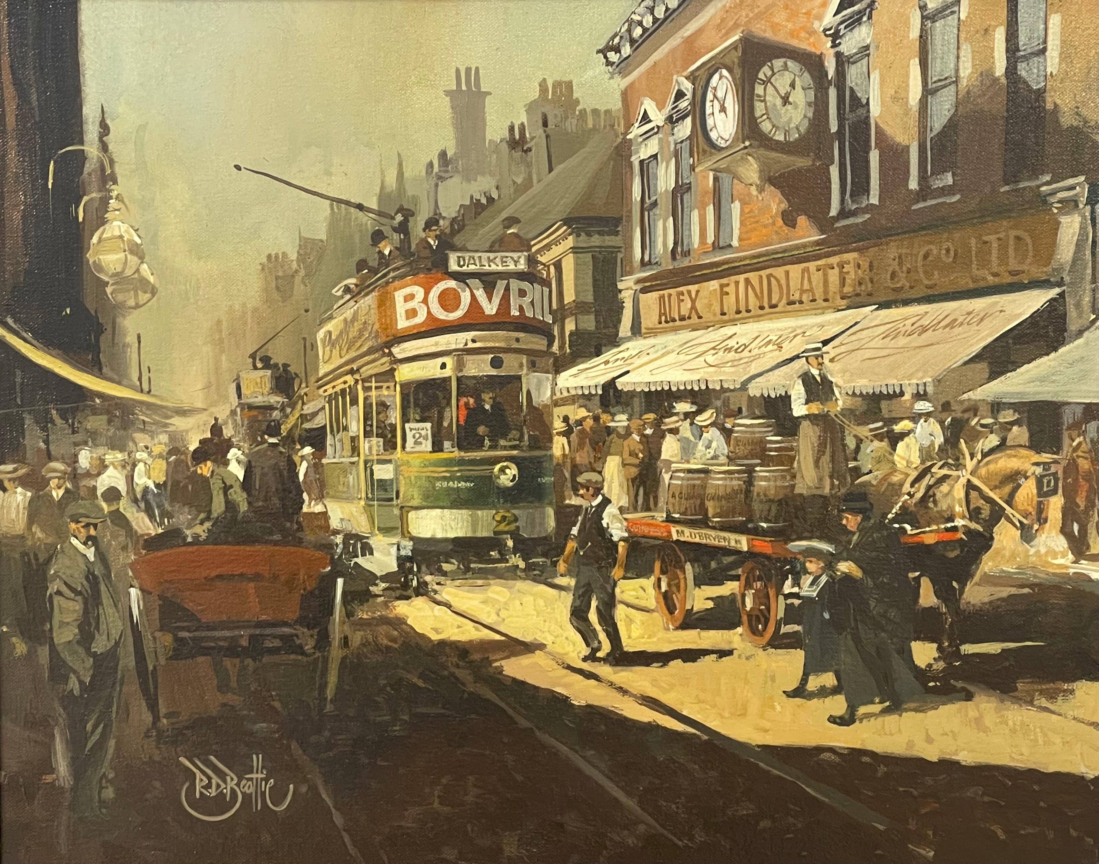 Peinture à l'huile de Kingstown Dublin en 1910 par l'artiste impressionniste irlandais moderne en vente 1