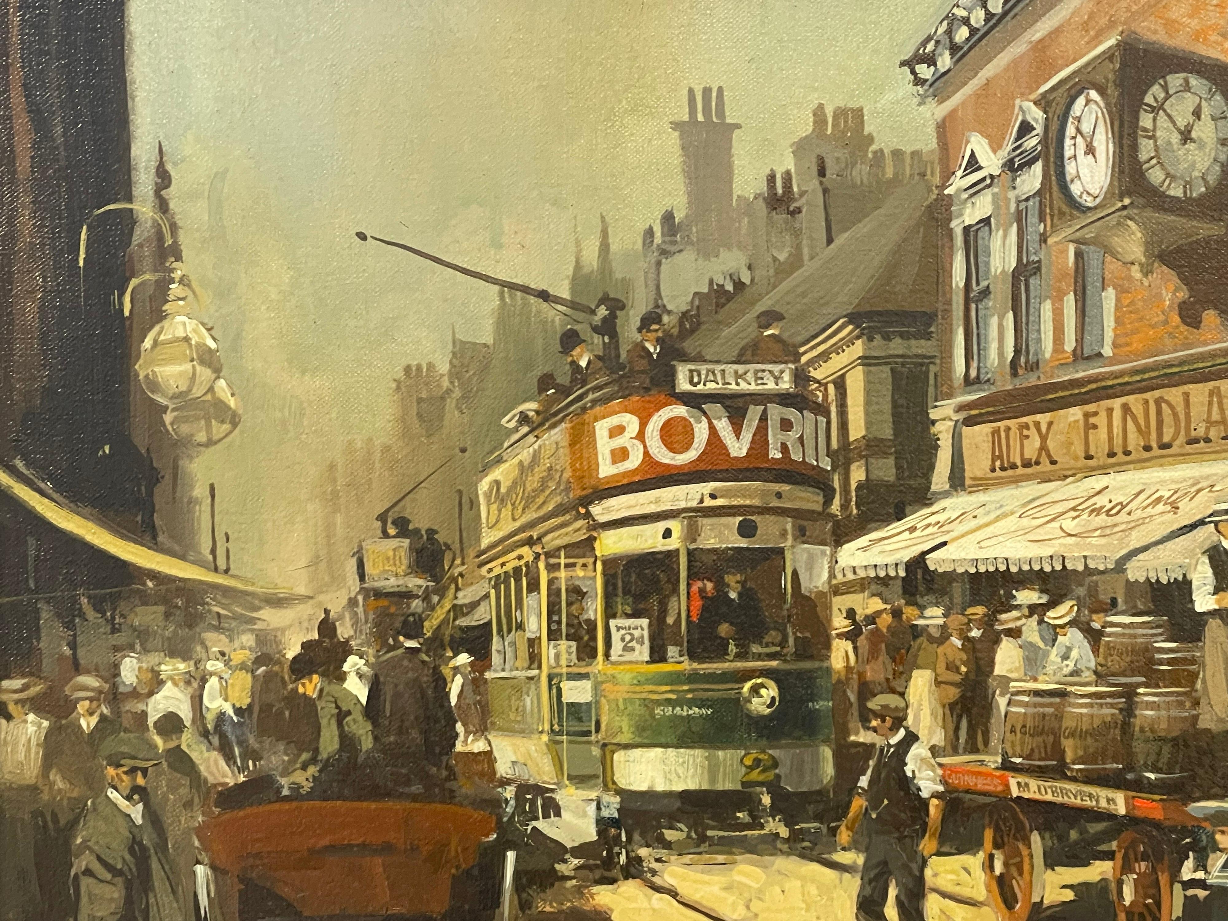 Peinture à l'huile de Kingstown Dublin en 1910 par l'artiste impressionniste irlandais moderne en vente 2