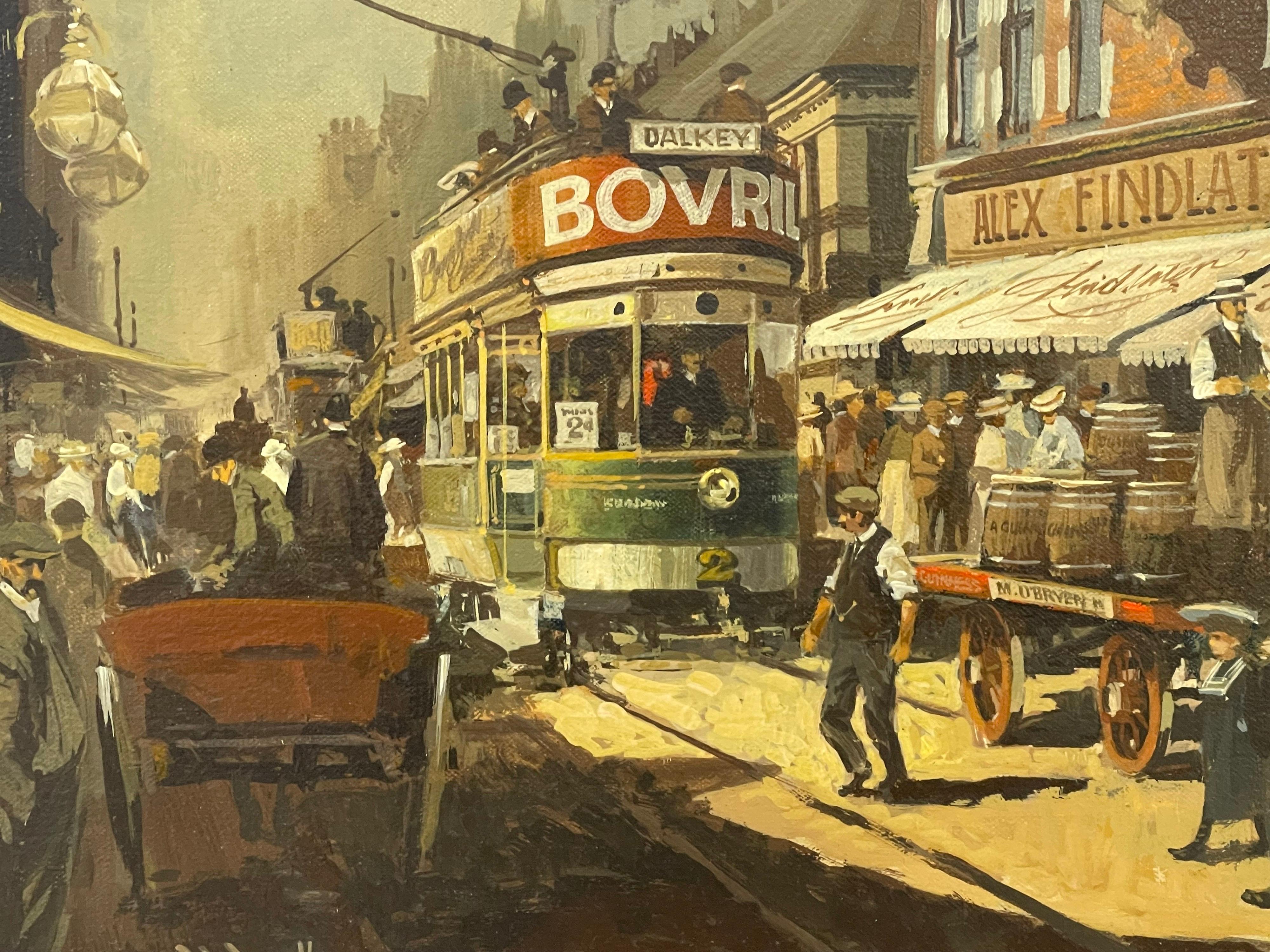 Peinture à l'huile de Kingstown Dublin en 1910 par l'artiste impressionniste irlandais moderne en vente 3