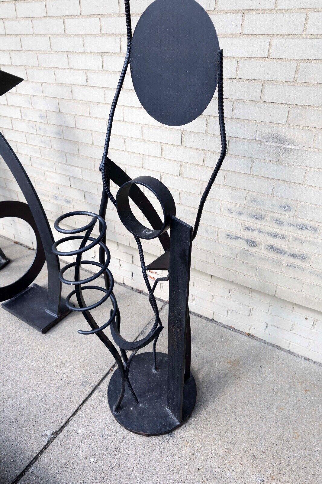 XXIe siècle et contemporain Robert D. Hansen Black Forged Metal Coil Abstract Contemporary Modern Sculpture (Sculpture moderne contemporaine en métal forgé noir) en vente