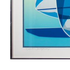 « Défenseur Courageous #1 » sérigraphie originale signée du bateau à voile de la Coupe de l'America 83