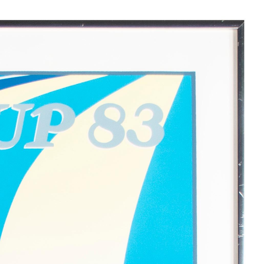 'Defender Courageous #1' original signed screen print America's Cup 83 sail boat - Contemporary Print by Robert Danner