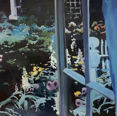 "Atardecer, 1971" Madoo Gardens Sagaponack Hamptons Modernista, Firmado y expuesto