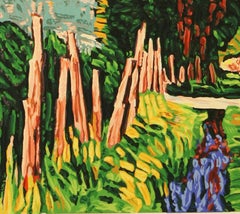 Poplars hand-pulled serigraph by Robert Daughters