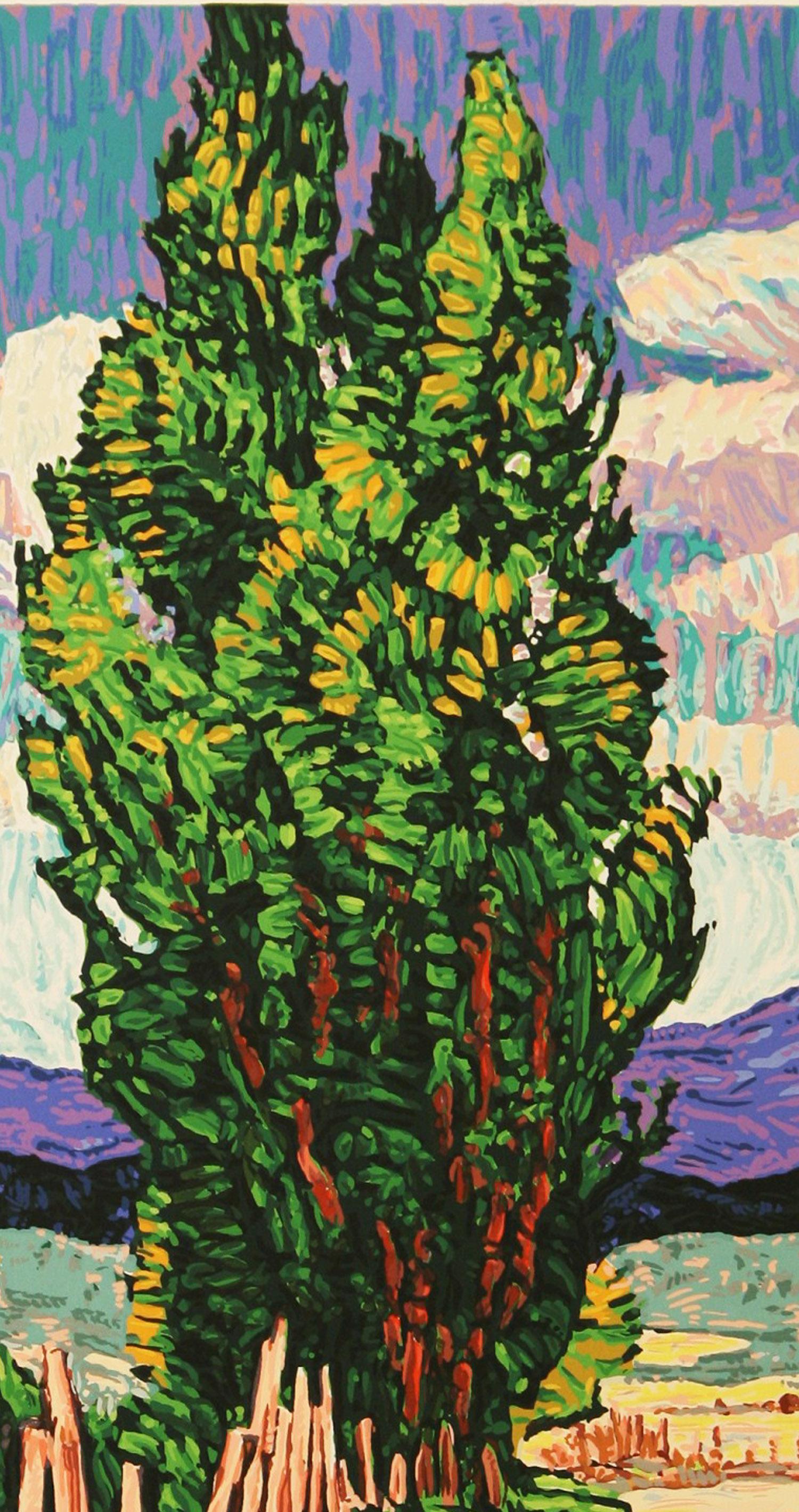Poplars hand-pulled serigraph by Robert Daughters For Sale 2