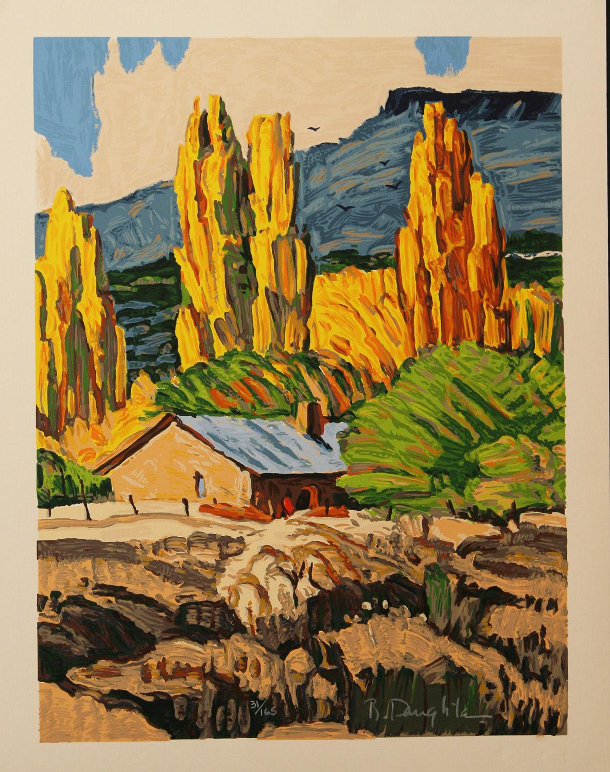 Ranchito hand-pulled serigraph by Robert Daughters