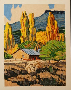 Vintage Ranchito hand-pulled serigraph by Robert Daughters