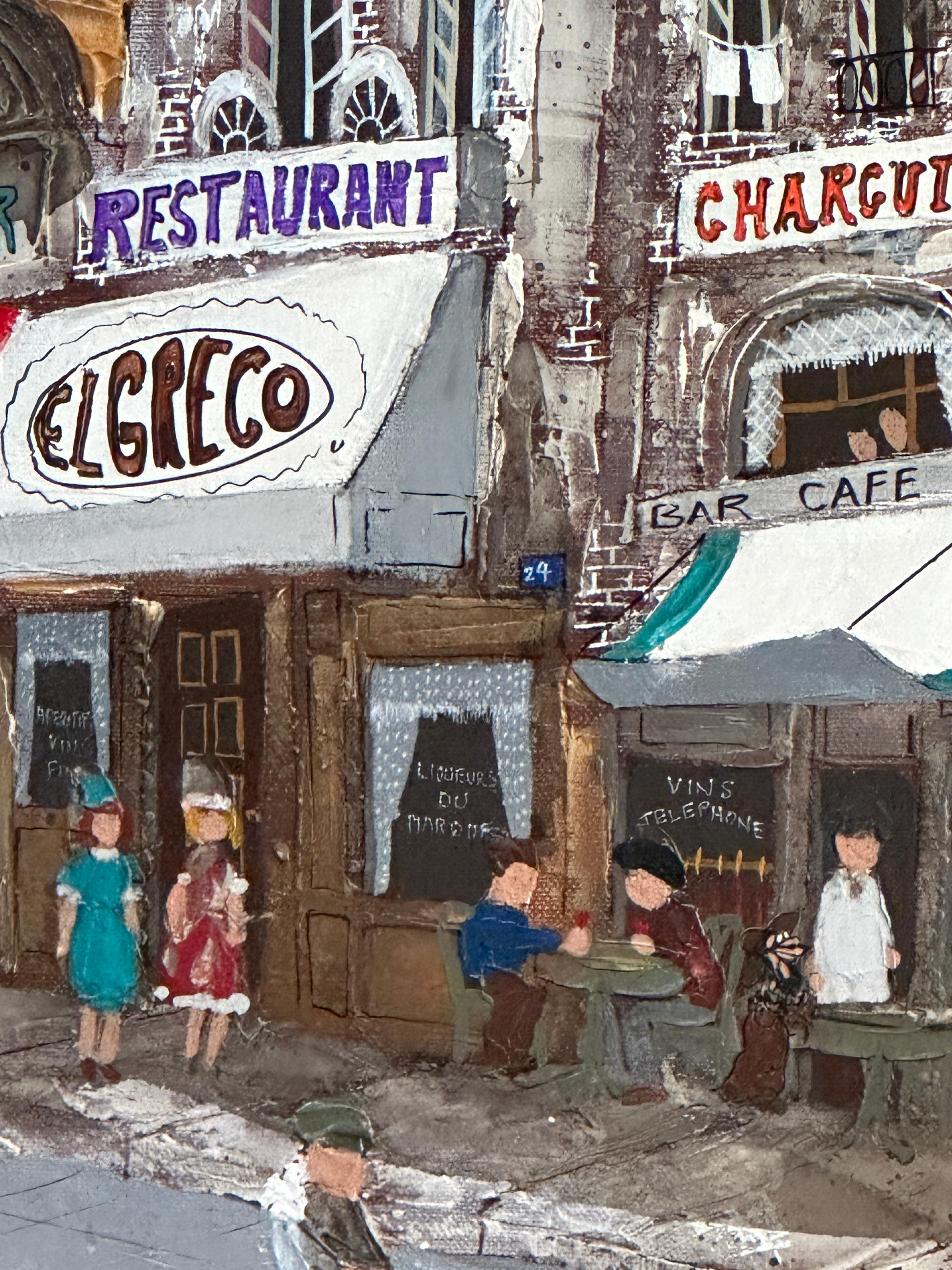 „Parisian Street“, Stadtlandschaft, Öl auf Leinwand von Robert Farrington im Angebot 7