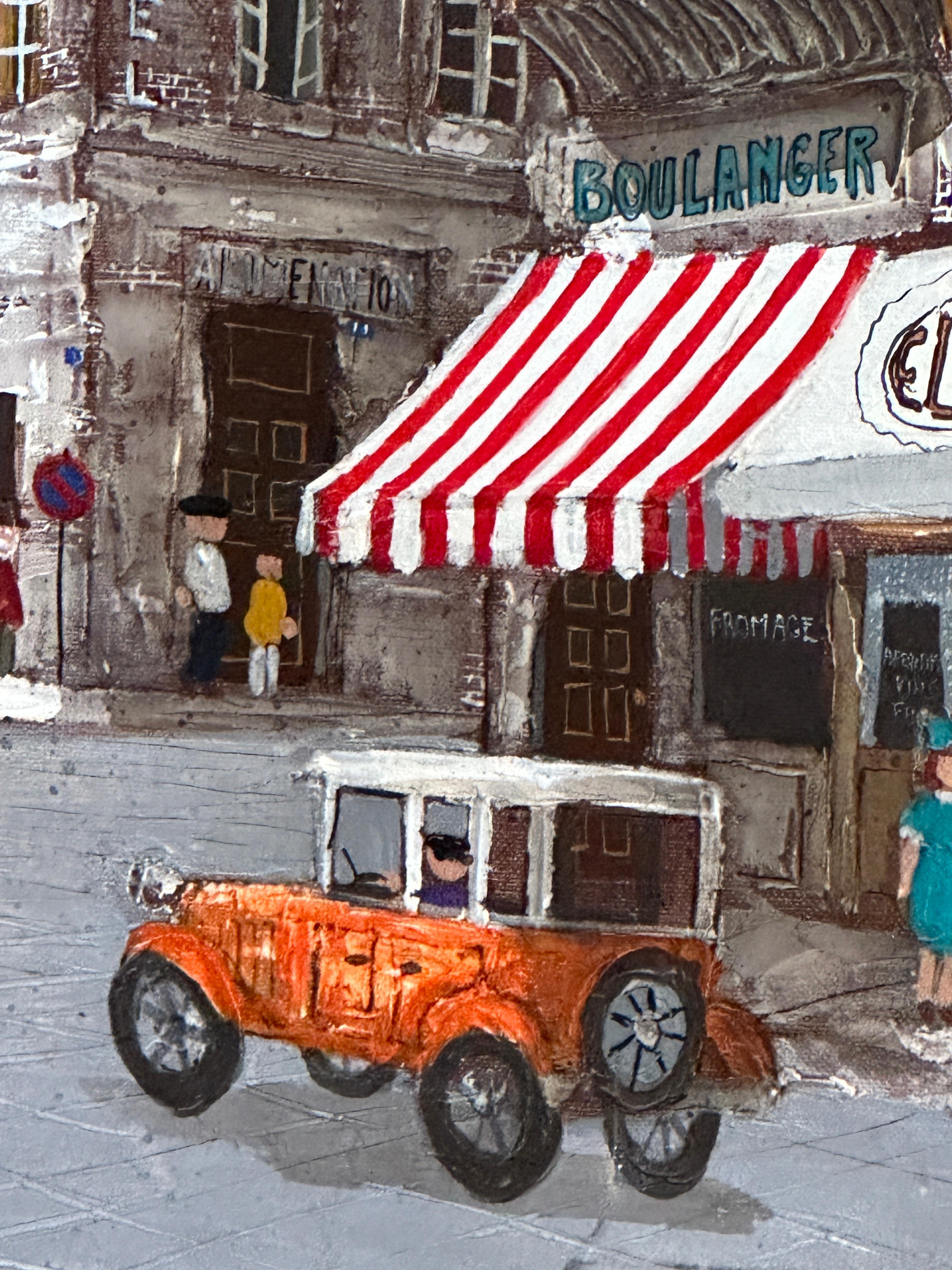 „Parisian Street“, Stadtlandschaft, Öl auf Leinwand von Robert Farrington im Angebot 8