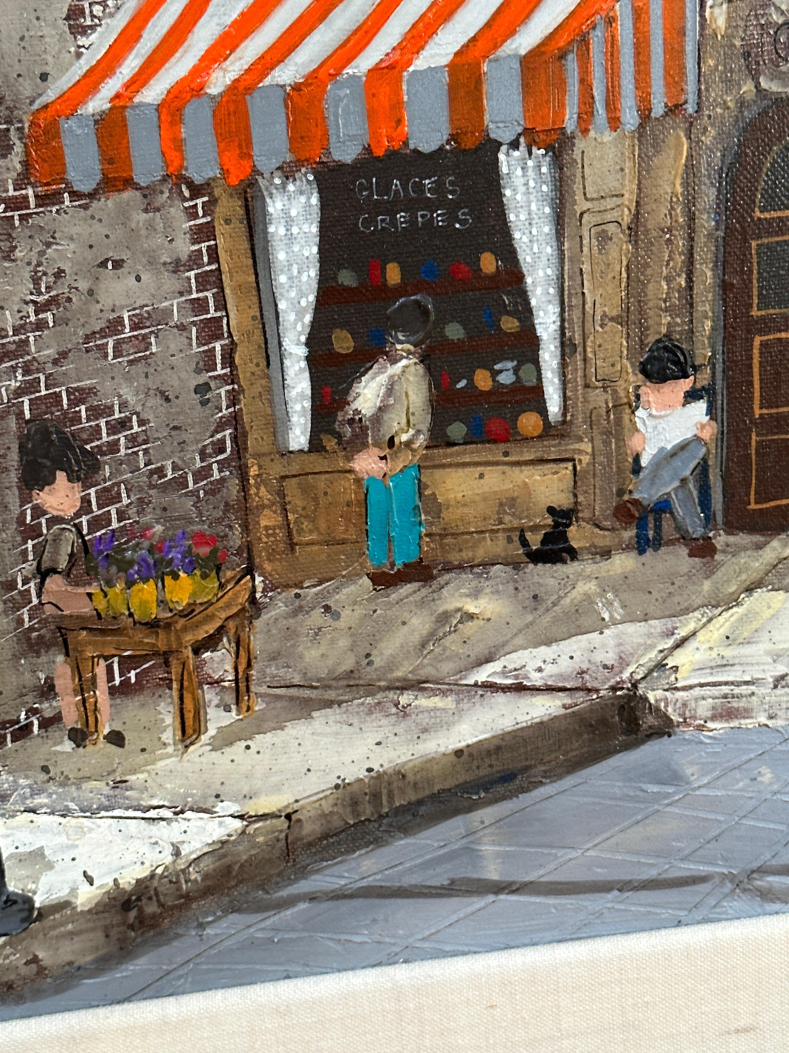 „Parisian Street“, Stadtlandschaft, Öl auf Leinwand von Robert Farrington im Angebot 14