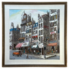 "Parisian Street", Cityscape Oil on Canvas by Robert Farrington