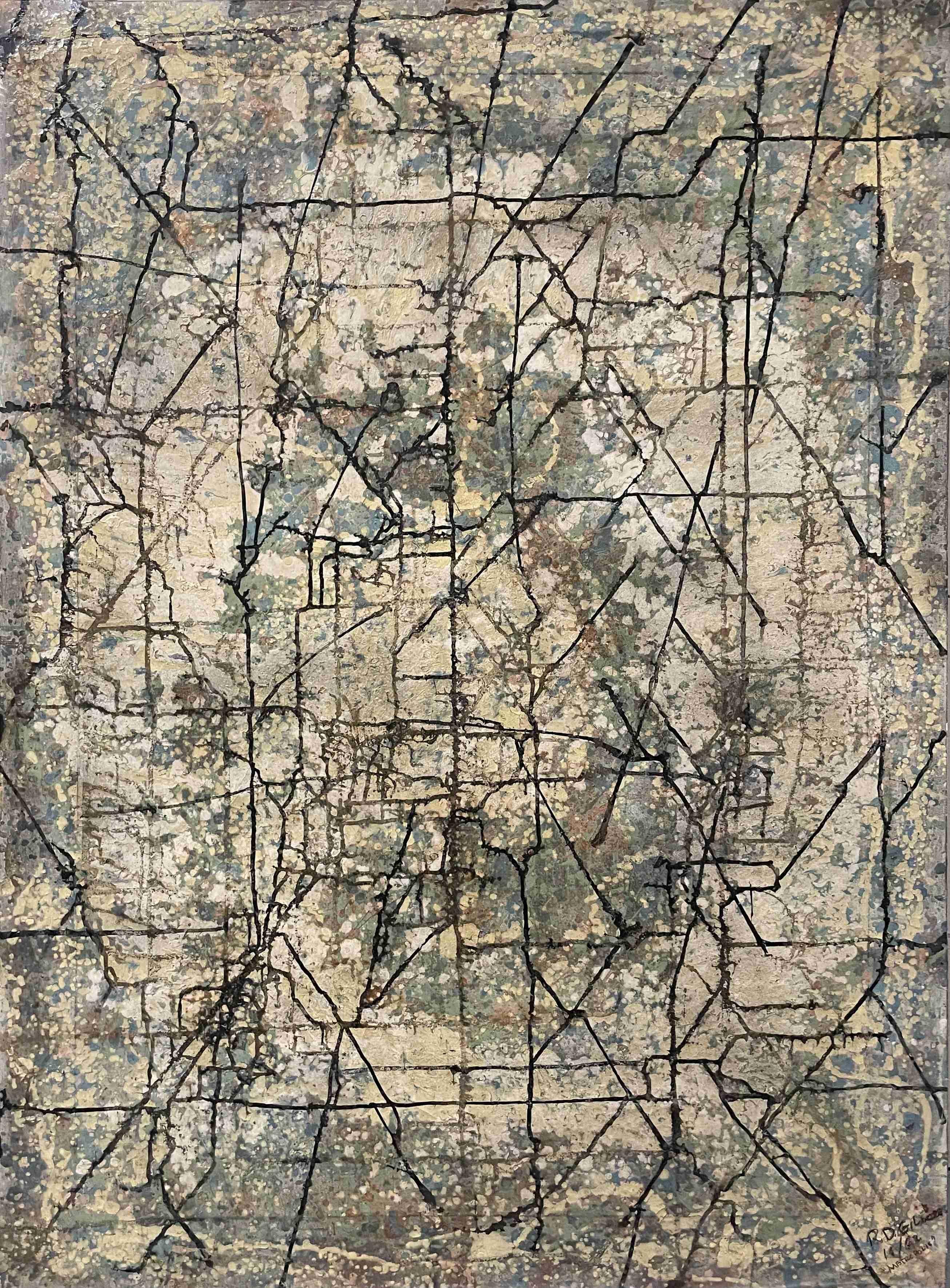 Abstract Painting di Robert David Gilmore - Importante dipinto giovanile dell'artista di Spokane, WA, Robert Gilmore, intitolato Metropolis