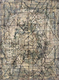 Importante pintura temprana del artista de Spokane, WA, Robert Gilmore, titulada Metrópolis
