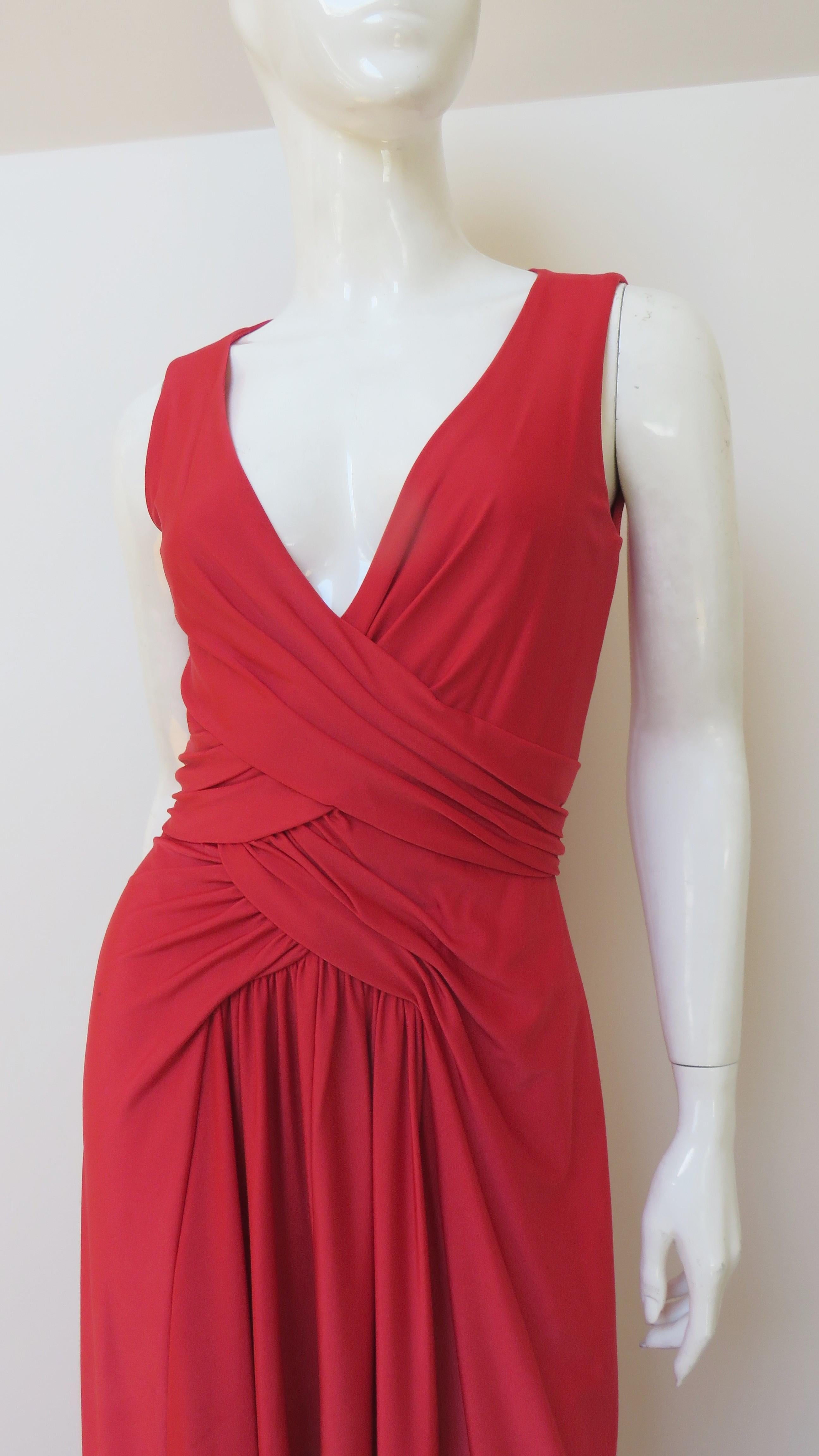 Red Robert David Morton 1970s Maxi Dress For Sale