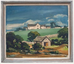 Robert Dawson - Huile sur toile du XXe siècle, encadrée : Une ferme dans les collines du Staffordshire