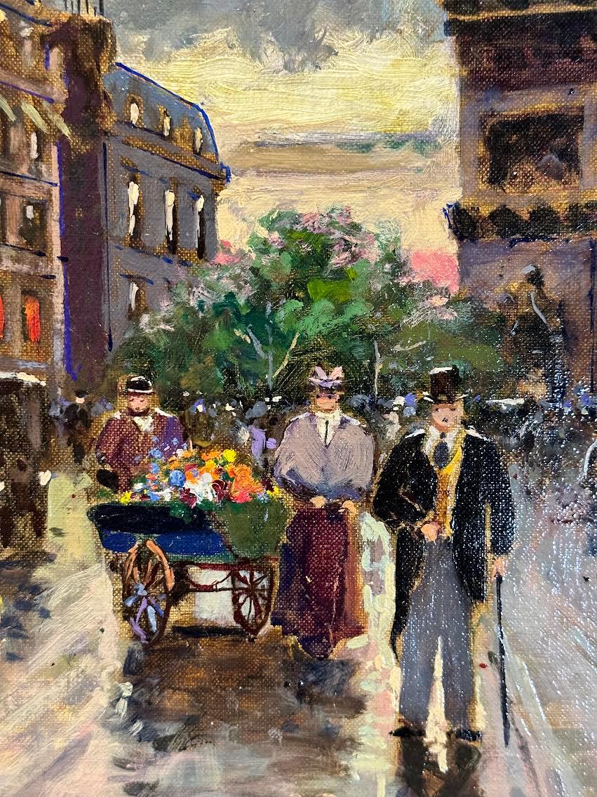 We are offering an original framed oil on canvas by the 20th century listed American painter Robert De Chatelenne.  The artist received his formal training at the Academie De La Grande Chaumiere in Paris.  While attending the Academie he was also