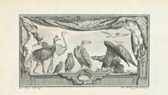 Birds - Etching by Robert De Launay - 1771
