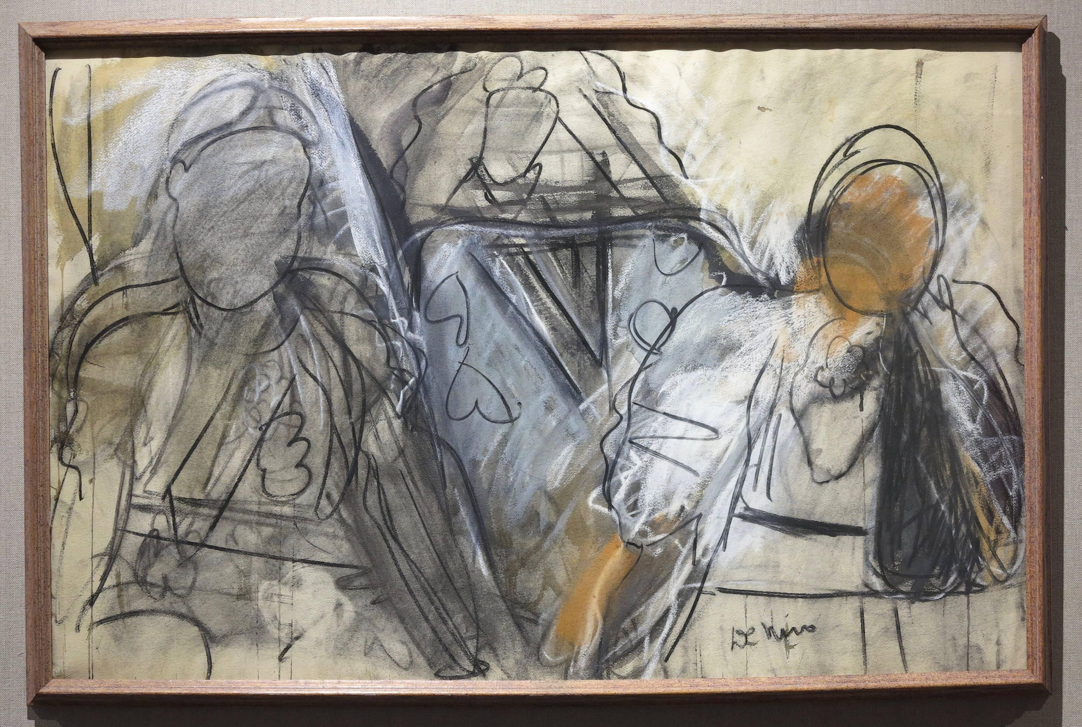 Two Figures, c.1960 - Painting by Robert de Niro, Sr.