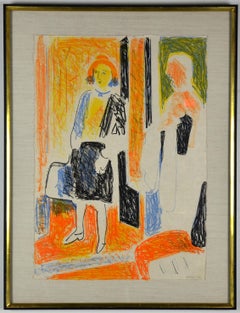 Woman With Orange Hat & Suitcase