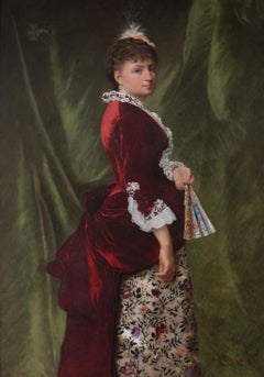 A Portrait of a Lady. Nineteenth Century. Signed and in a carved frame.