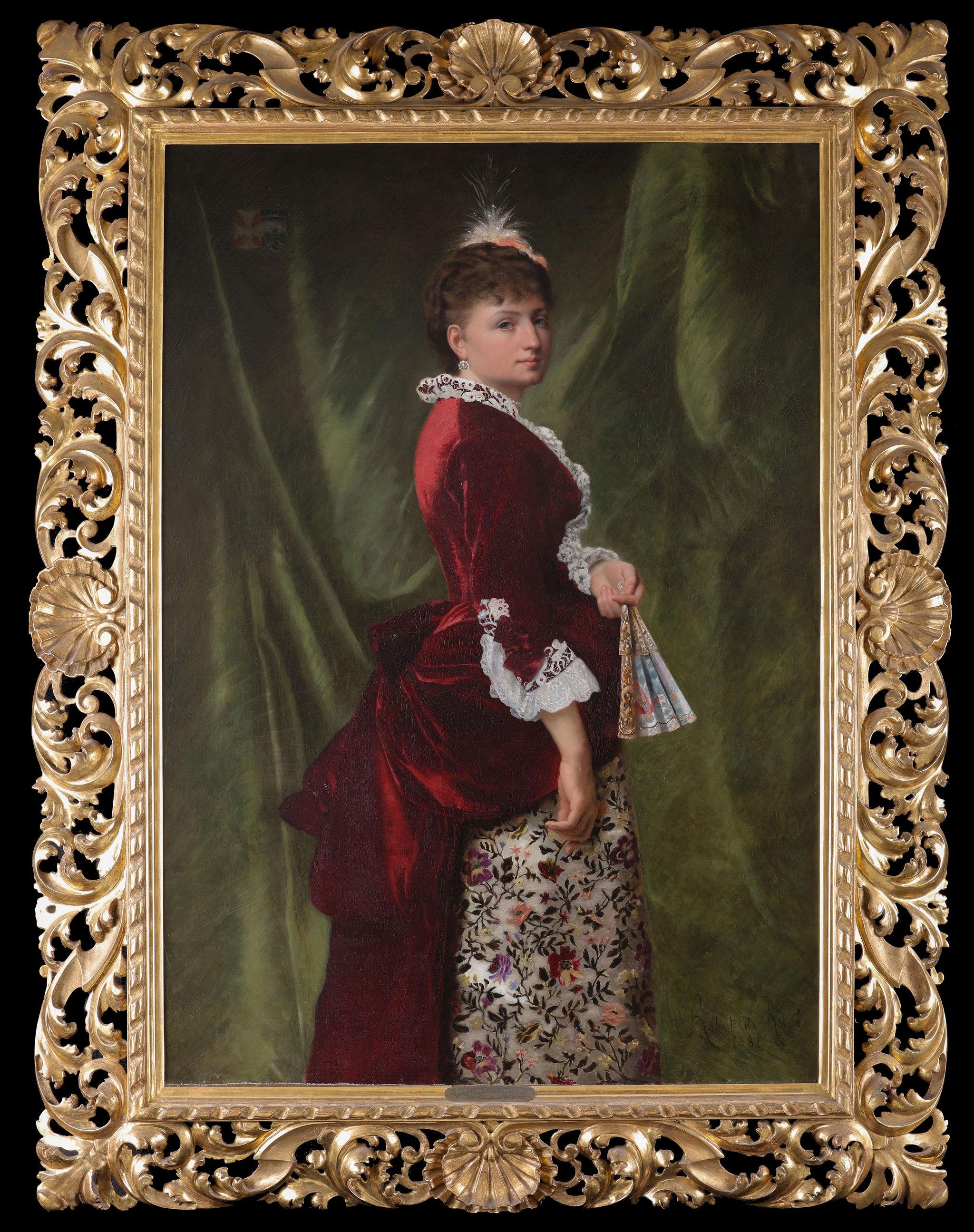 A Portrait of a Lady. Nineteenth Century. Signed and in a carved frame.
