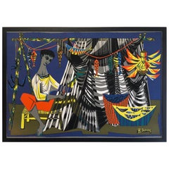 Robert Debieve Colorful Wall Hanging Tapestry