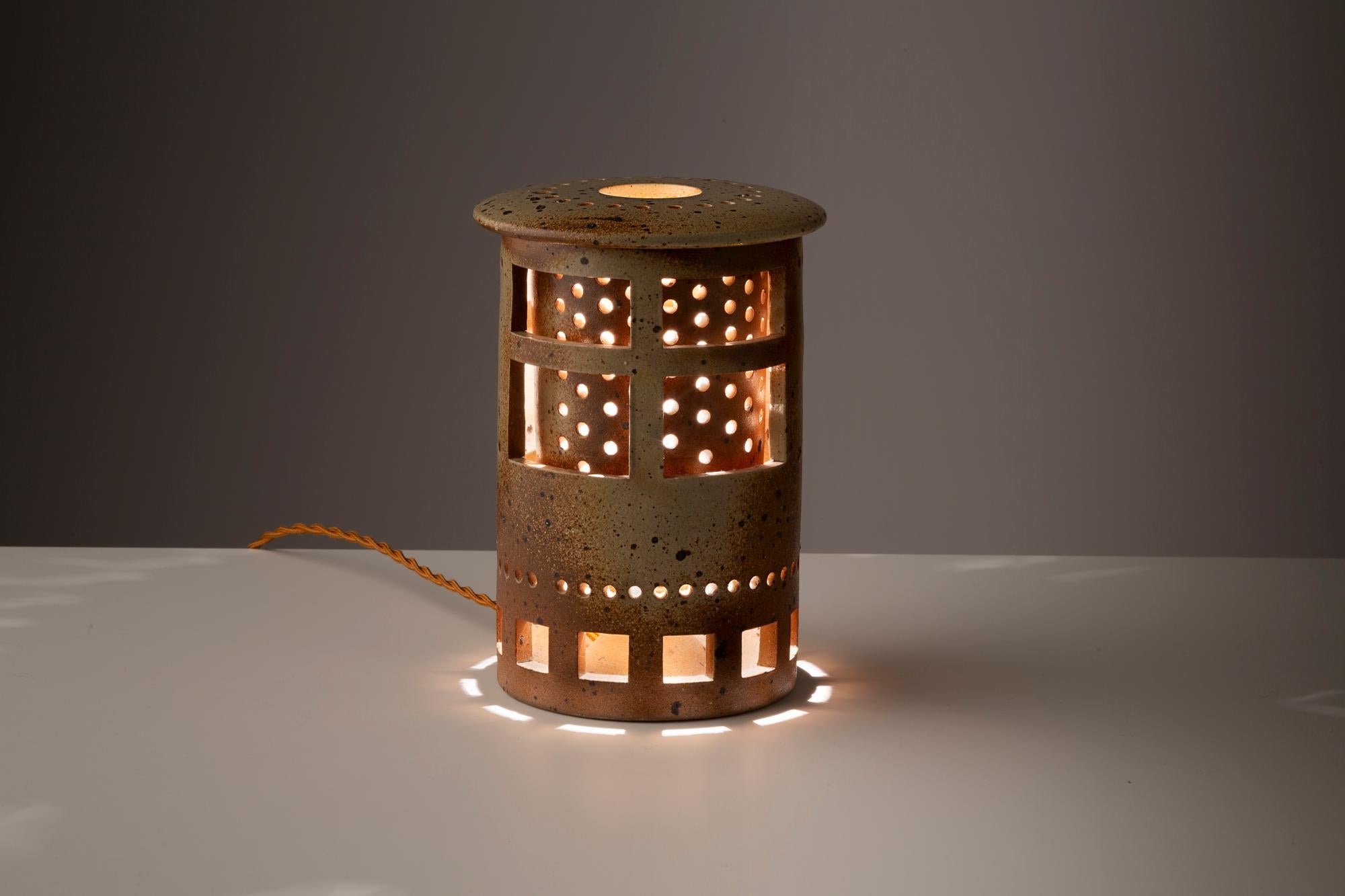 French Robert deblander stoneware table lamp circa 1960 For Sale