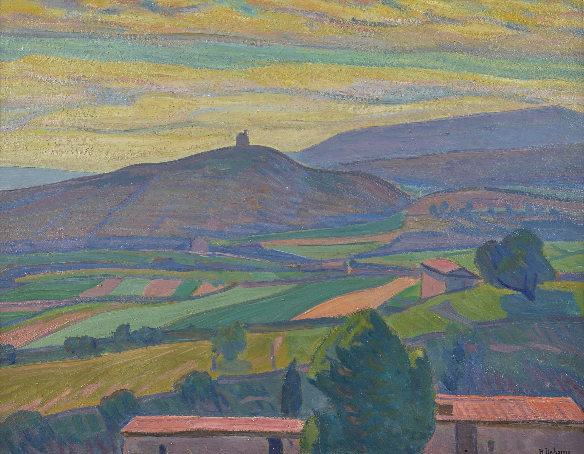 La Tour St Martin, par rapport au Ciel (St Martin's Tower against the Sky) - Painting de Robert Deborne