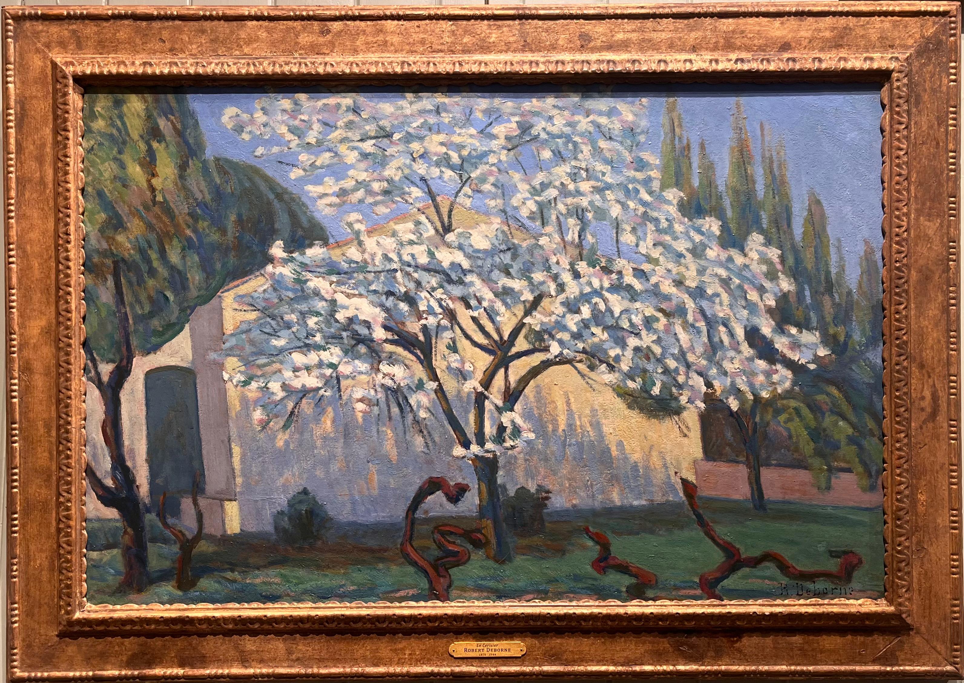 Le Cerisier (The Cherry Tree) - Painting de Robert Deborne
