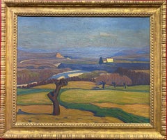 Paysage du Viviers, peinture à l'huile post-impressionniste française