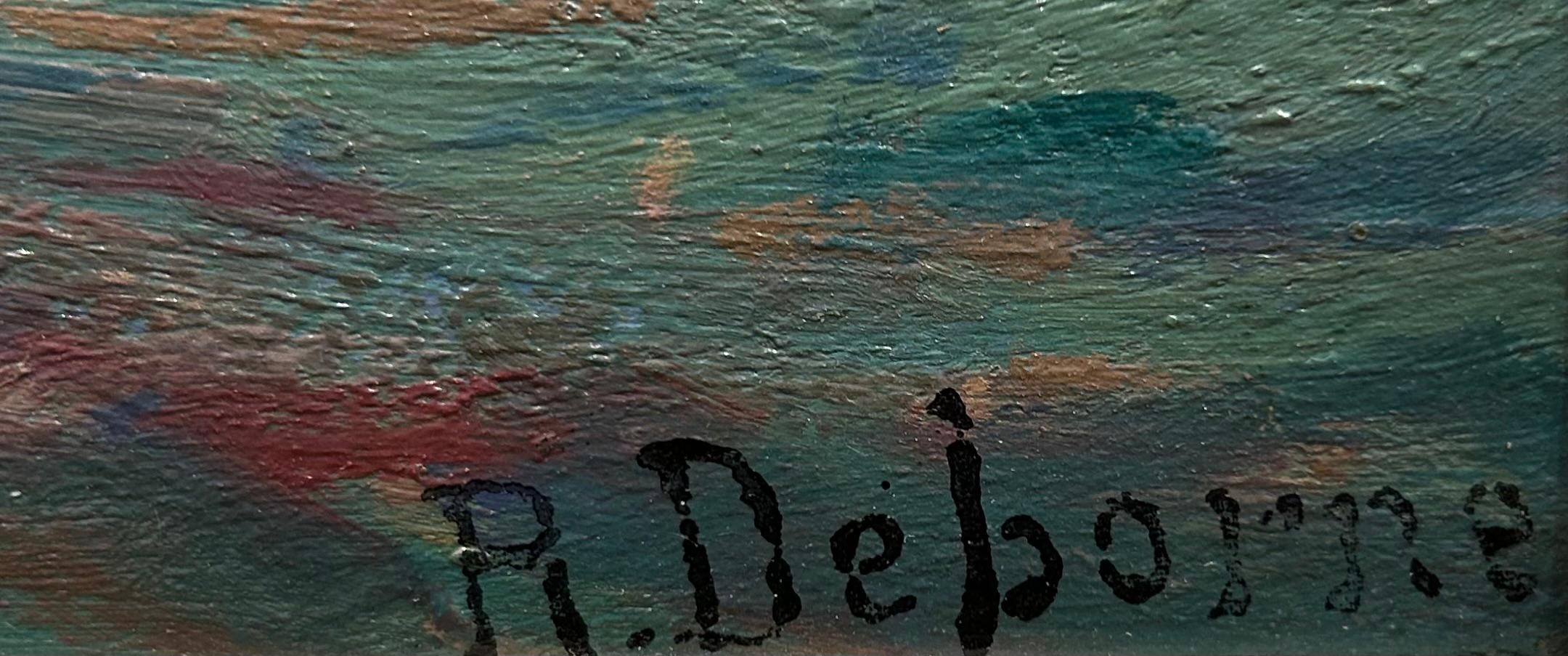 Vue du Viviers (View of Viviers) - Post-impressionnisme Painting par Robert Deborne