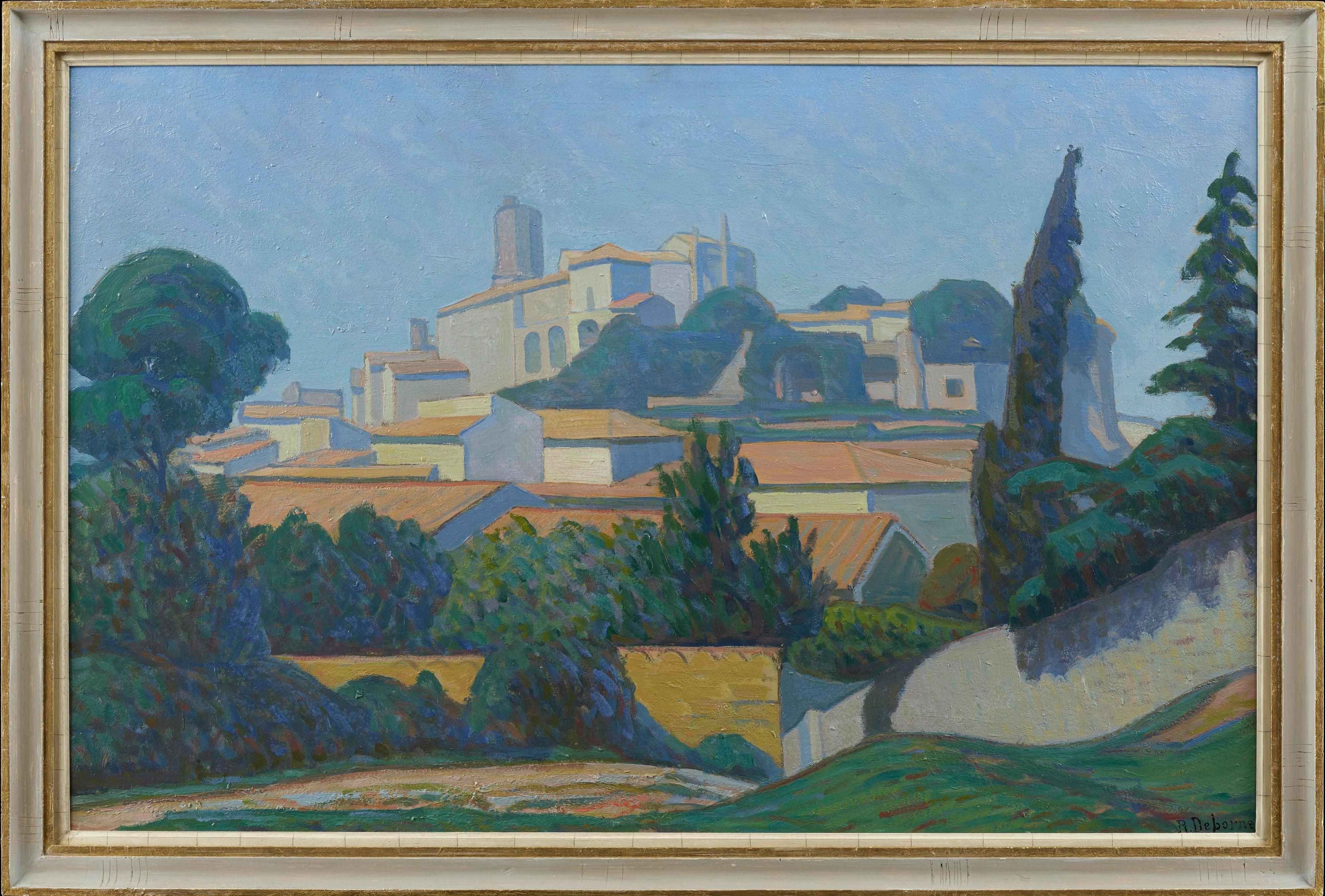 Landscape Painting Robert Deborne - Vue du Viviers (View of Viviers)