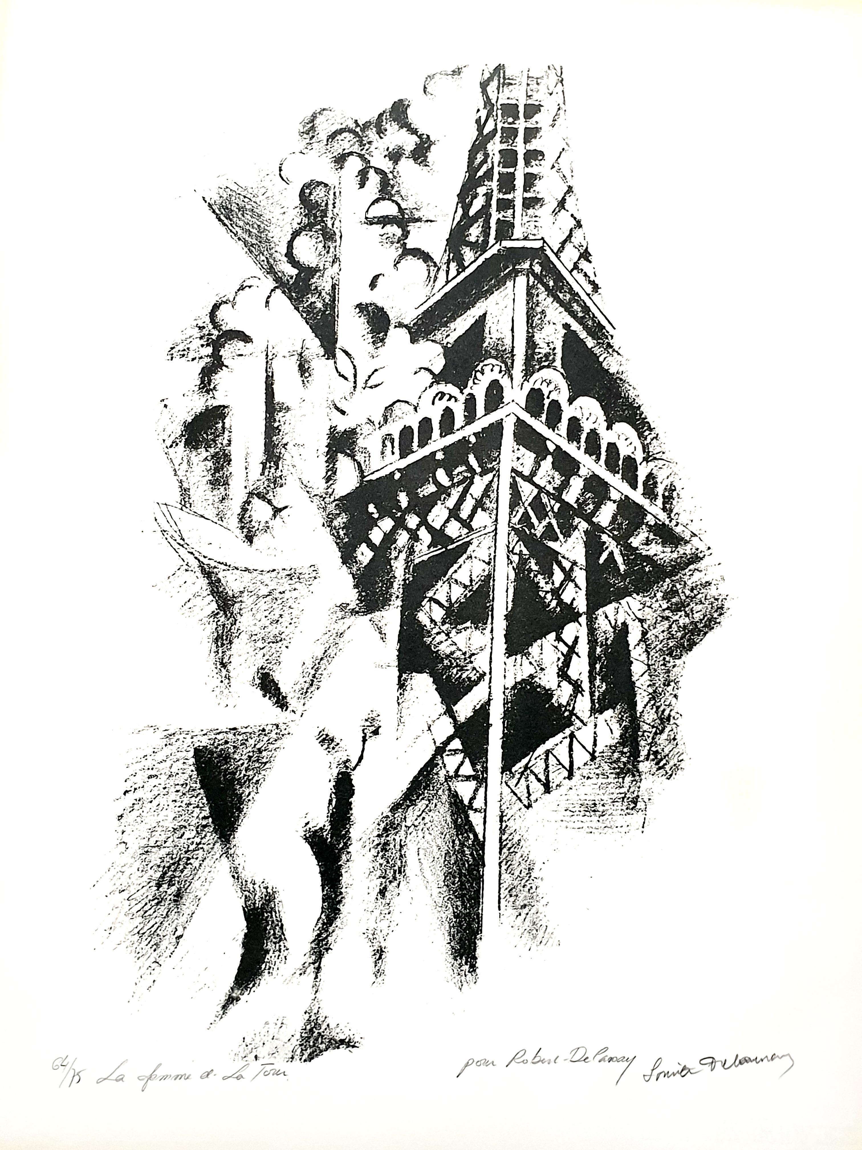 (after) Robert Delaunay - La Femme et la Tour - Litografía firmada a mano en venta 1