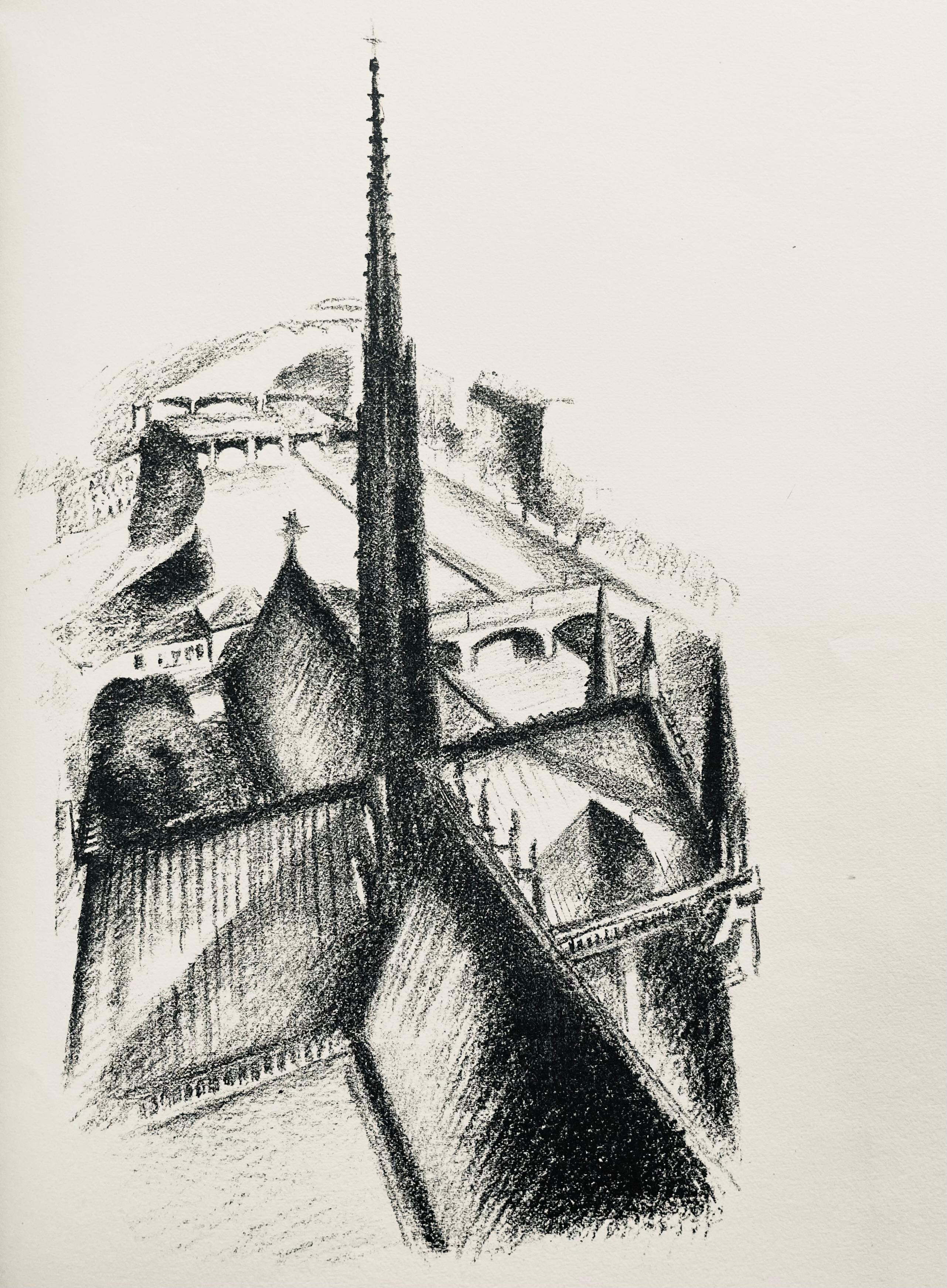 Delaunay, La flèche de Notre-Dame (Habasque 720-728), Allo! Paris! (after) For Sale 2