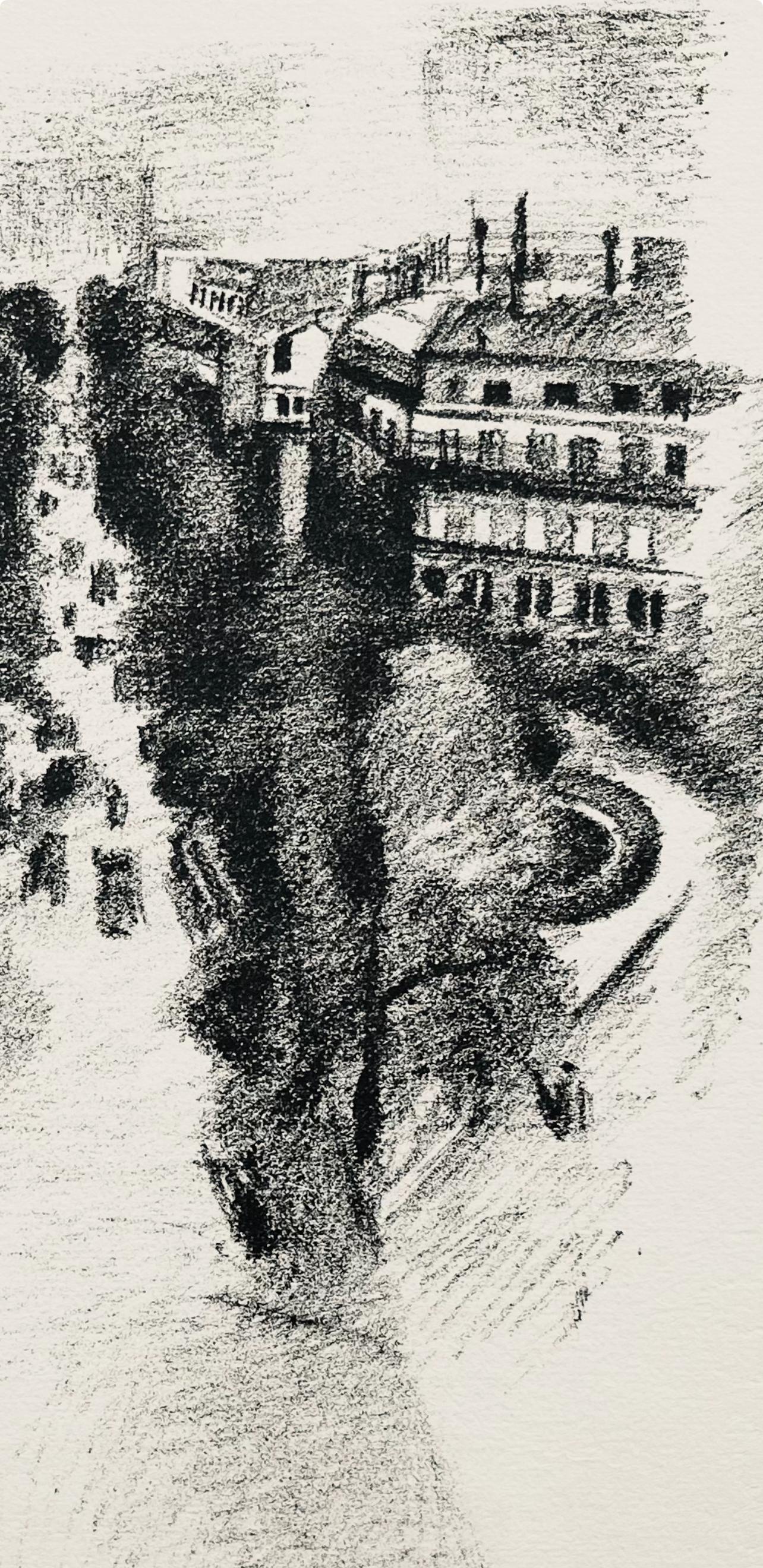 Delaunay, La Madeleine et les Boulevard (Habasque 720-728), Allo! Paris! (after) - Gray Landscape Print by Robert Delaunay